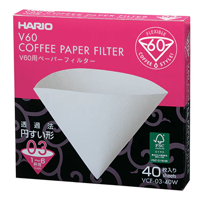 Hario V60 Filters Size 03 40 Sheets