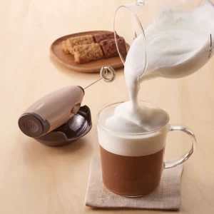 Hario | Creamer "Qto" Milk Foamer/Frother With Glass | 100 ml | GlassQ