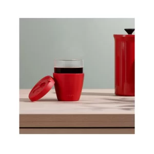 Bodum | JoyCup Travel Mug | Borosilicate Glass | 0.4 L | Red